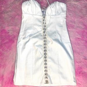 Sexy white mini dress